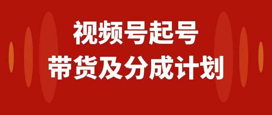 视频号快速起号,分成计划及带货,0-1起盘、运营、变现玩法,日入1000+-一起发