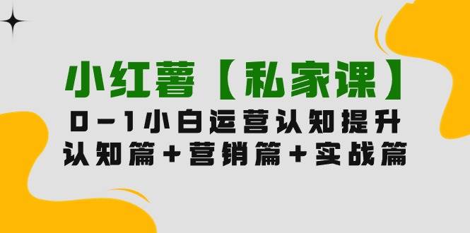 小红薯【私家课】0-1玩赚小红书内容营销，认知篇+营销篇+实战篇（11节课）-一起发