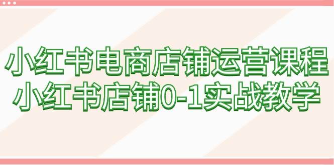 小红书电商店铺运营课程,小红书店铺0-1实战教学(60节课)-一起发