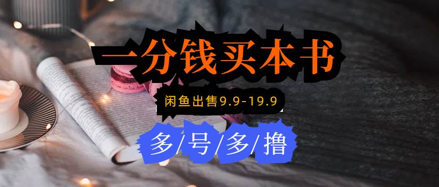 每天花1分钱买一本书，闲鱼出售9.9-19.9不等，多账号多撸 新手小白均可操作-一起发
