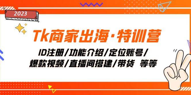 Tk商家出海·特训营：ID注册/功能介绍/定位账号/爆款视频/直播间搭建/带货-一起发