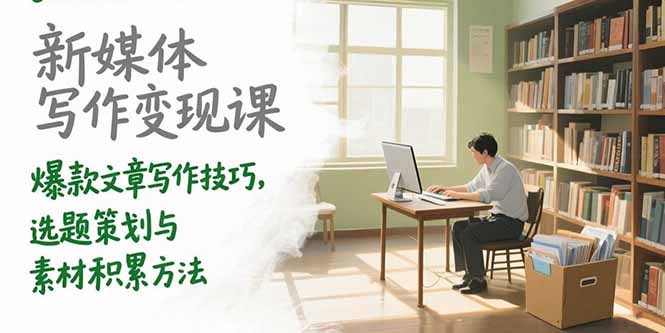 （15345期）新媒体写作变现课，爆款文章写作技巧，选题策划与素材积累方法-一起发