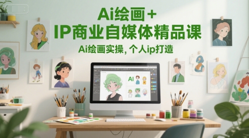 Ai绘画+IP商业自媒体精品课,Ai绘画实操,个人ip打造-一起发