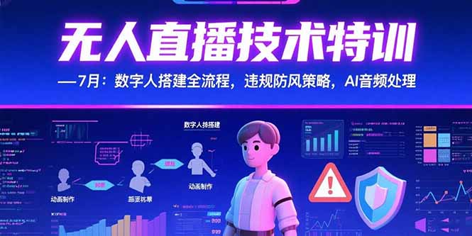 （15448期）无人直播技术特训-7月：数字人搭建全流程，违规防风策略，AI音频处理-一起发