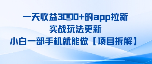 一天收益1k+的app拉新,实战玩法更新,小白一部手机就能做【项目拆解】-一起发