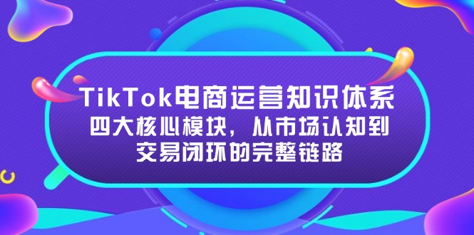 （15065期）TikTok电商运营知识体系：四大核心模块，从市场认知到交易闭环的完整链路-一起发