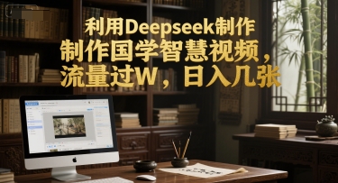 利用Deepseek制作国学智慧视频,流量过W,日入几张-一起发
