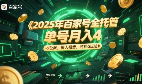 2025年百家号全托管,单号月入4-5位数,懒人福音,纯挂G玩法【揭秘】-一起发