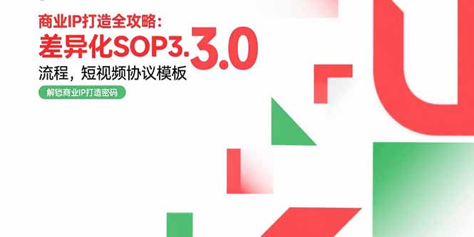 （15486期）商业IP打造全攻略：差异化SOP3.0流程，短视频协议模板，婚恋项目实战案例-一起发
