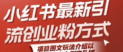 小红书最新引流创业粉方式,项目图文玩法介绍以及如何安全倒流私域-一起发