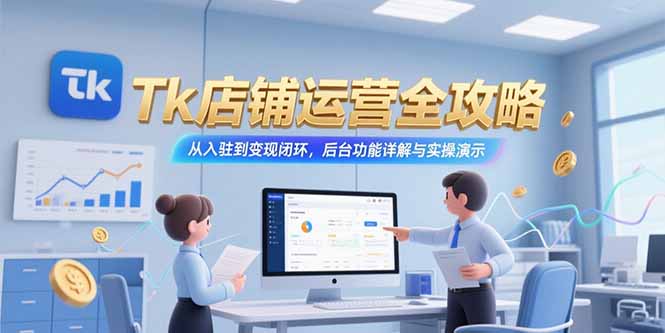 （15345期）Tk店铺运营全攻略，从入驻到变现闭环，后台功能详解与实操演示-一起发