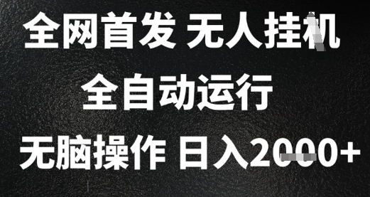 2025首发无人挂G项目,日入2k+,全自动运行,无脑操作,长期稳定 小白可玩【揭秘】-一起发