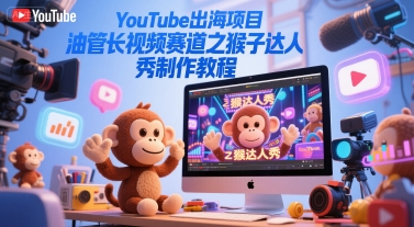 YouTube出海项目，油管长视频赛道之猴子达人秀制作教程-一起发