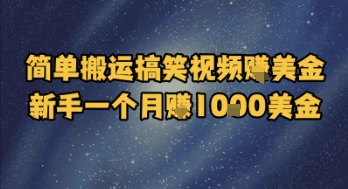 简单搬运搞笑视频挣美金，新手一个月入1k美金-一起发