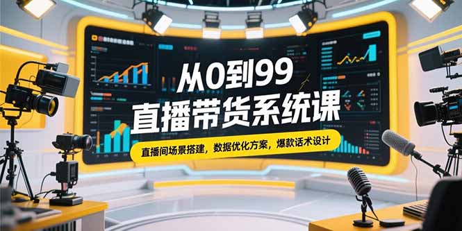 （15362期）从0到99直播带货系统课，直播间场景搭建，数据优化方案，爆款话术设计-一起发
