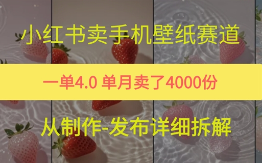 小红薯手机壁纸变现,4块钱一张的图,单月卖了5000份-一起发