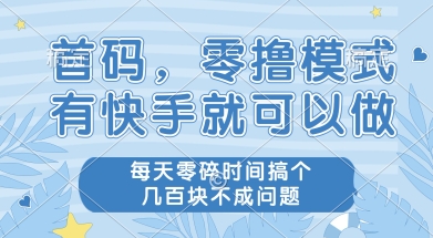 首码零撸项目，有快手就可以做，每天业务时间搞个几张不是问题【揭秘】-一起发