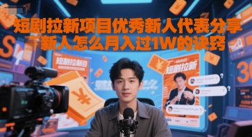 短剧拉新项目优秀新人代表分享新人怎么月入过1W的诀窍-一起发