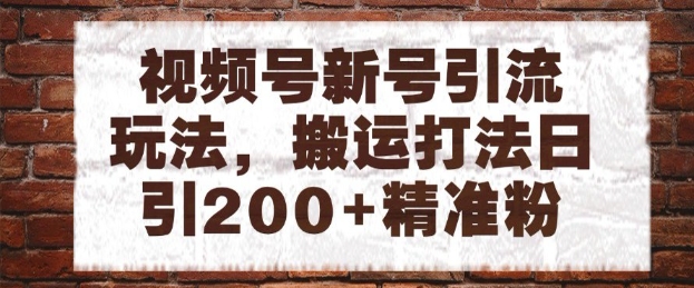 视频号新号引流玩法,搬运打法日引200+精准粉,可矩阵放大【揭秘】-一起发