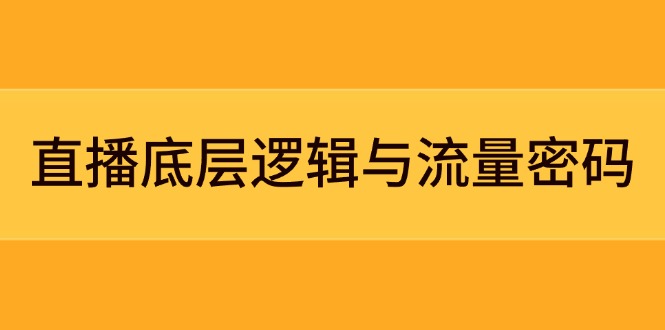 （14695期）直播底层逻辑与流量密码：定位模型+案例拆解，急速流承接与数据优化全攻略-一起发