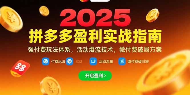 (15357期)拼多多盈利实战指南,强付费玩法,活动爆流技术,微付费破局方案(更新7月)-一起发