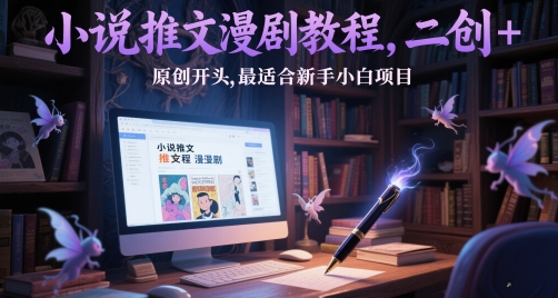 小说推文漫剧教程，二创+原创开头，最适合新手小白项目-一起发