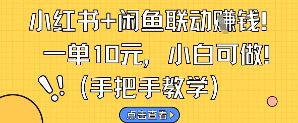 小红书+闲鱼联动挣钱，一单10元，小白可做-一起发