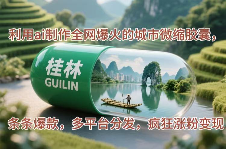 （14704期）利用ai制作全网爆火的城市微缩胶囊，条条爆款，多平台分发，疯狂涨粉变现-一起发