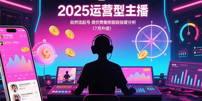 （15508期）2025运营型主播：自然流起号，微付费投放技巧，罗盘数据深度解析(7月更新)-一起发