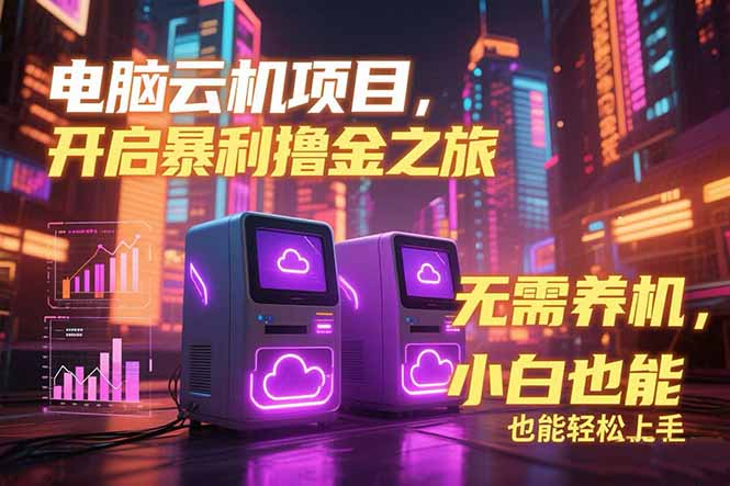 （15323期）电脑云机项目 暴力撸金玩法，不需要养机 配置没有要求 单机100个窗口一…-一起发
