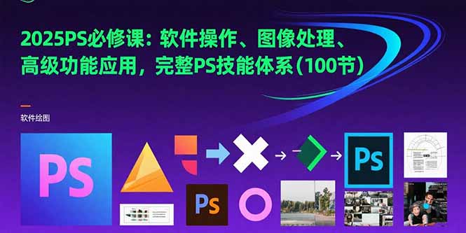 （15430期）2025PS必修课：软件操作、图像处理、高级功能应用，完整PS技能体系(100节)-一起发