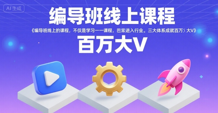 编导班线上课程，不仅是学习一门课程，更是进入一个行业，三大体系成就百万大V-一起发
