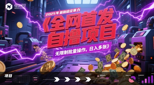全网首发，2025年最新稳定暴力全自动自撸项目，无限制批量操作，日入多张【揭秘】-一起发