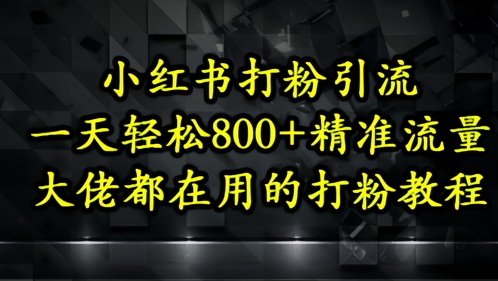 小红书打粉引流，一天轻松500+精准流量，大佬都在用的打粉教程-一起发