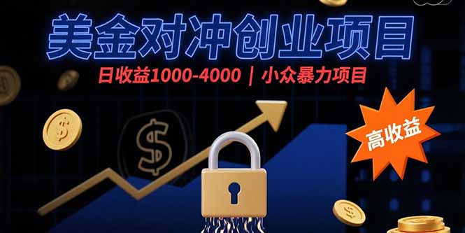 （15642期）美金对冲创业项目，日收益1000-4000，小众暴力项目-一起发
