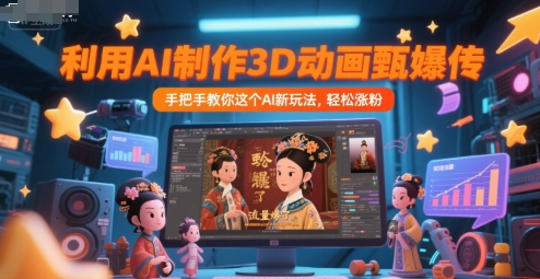 利用AI制作3D动画甄嬛传,流量爆了,手把手教你这个AI新玩法,轻松涨粉-一起发