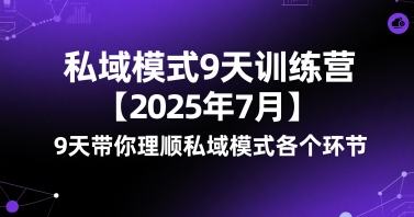私域模式9天训练营【2025年7月】​9天带你理顺私域模式各个环节-一起发