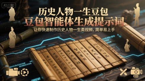 历史人物一生豆包智能体生成提示词，让你快速制作历史人物一生类视频，简单易上手-一起发