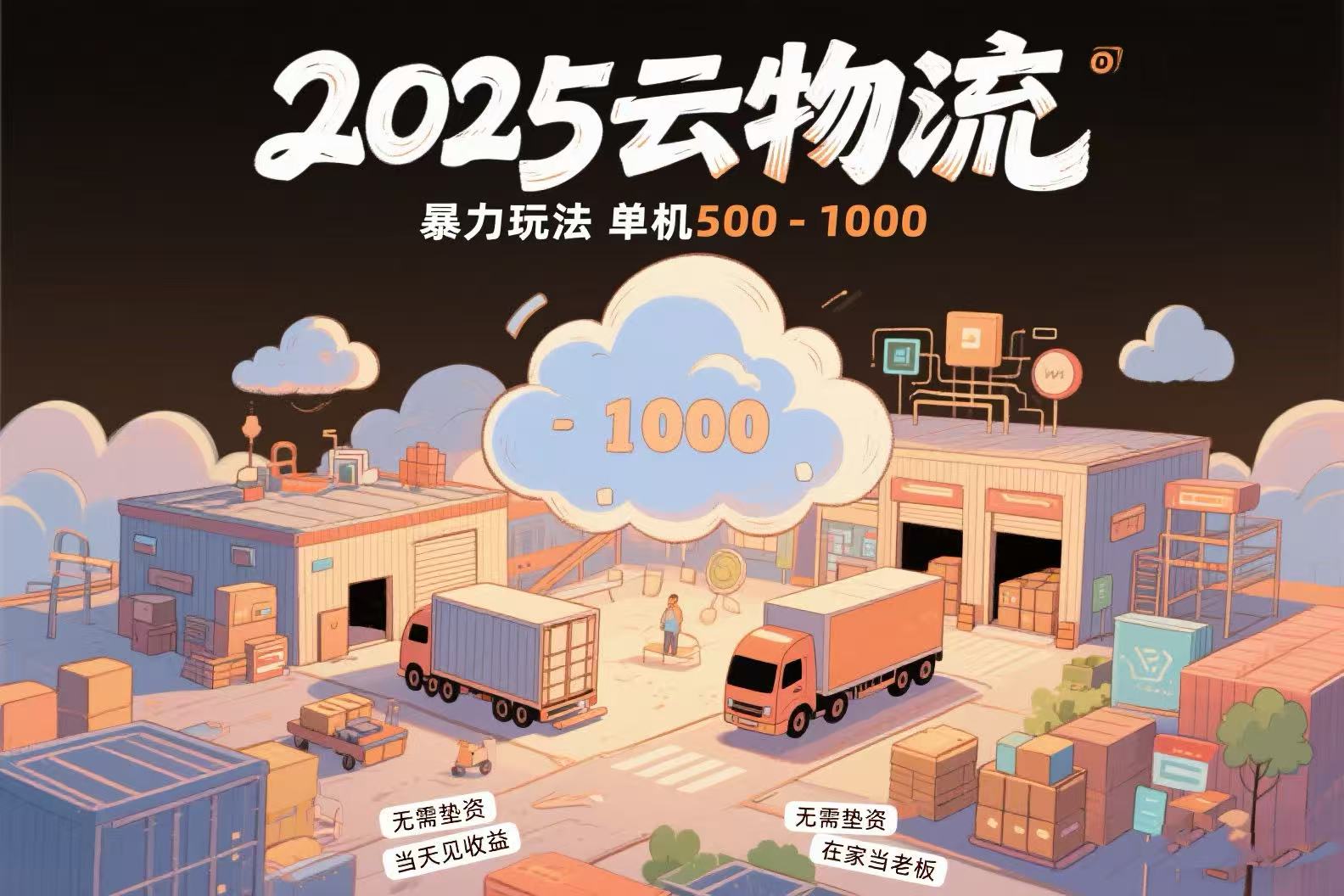 （15353期）云物流赚差价，项目纯利润500~1000，无需垫资，当天到账。不需要有车，…-一起发