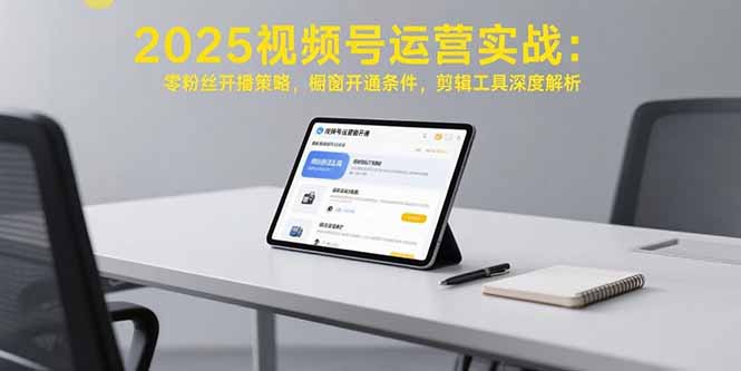 （15505期）2025视频号运营实战：零粉丝开播策略，橱窗开通条件，剪辑工具深度解析-一起发