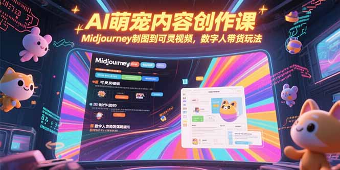 (15311期)AI萌宠内容创作课,Midjourney制图到可灵视频,数字人带货玩法-一起发