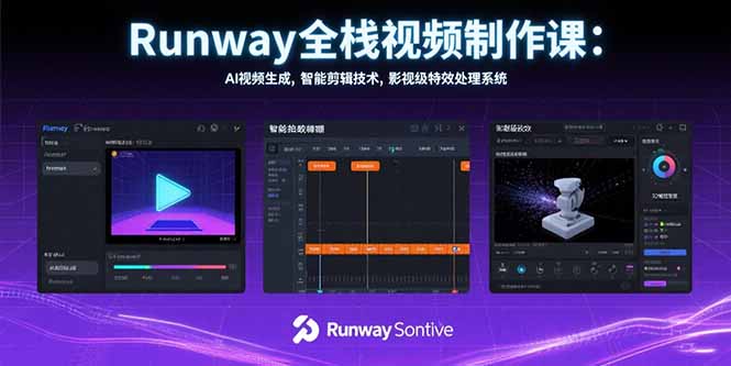 (15515期)Runway全栈视频制作课:AI视频生成,智能剪辑技术,影视级特效处理系统-一起发
