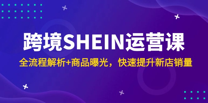 （14832期）跨境SHEIN运营课，全流程解析+商品曝光，快速提升新店销量-一起发