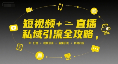 短视频+直播私域引流全攻略,IP打造 +视频引流 +直播引流 +私域沉淀-一起发