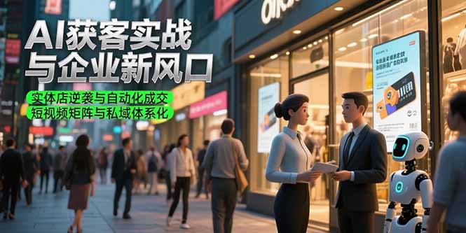（15348期）AI获客实战与企业新风口，实体店逆袭与自动化成交 短视频矩阵与私域体系化-一起发