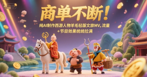 商单不断！纯AI制作西游人物羊毛毡版文旅MV，流量+节目效果统统拉满-一起发