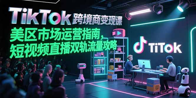 （15344期）TikTok跨境电商变现课，美区市场运营指南，短视频直播双轨流量攻略-一起发