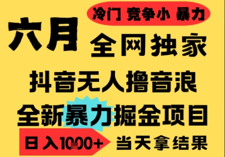 25年6月高爆抖音无人直播最新撸音浪掘金项目，小白可做，无脑日入1k+，门槛低可批量矩阵【揭秘】-一起发