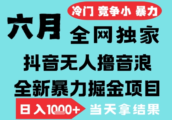 2025年6月高爆抖音无人直播最新撸音浪掘金项目，无脑日入1k+，低门槛小白可做，可矩阵放大【揭秘】-一起发