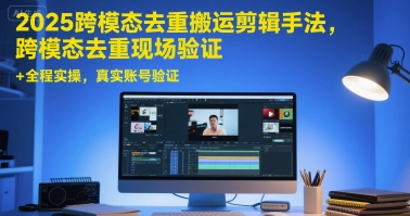 2025跨模态去重搬运剪辑手法，跨模态去重现场验证 +全程实操，真实账号验证-一起发